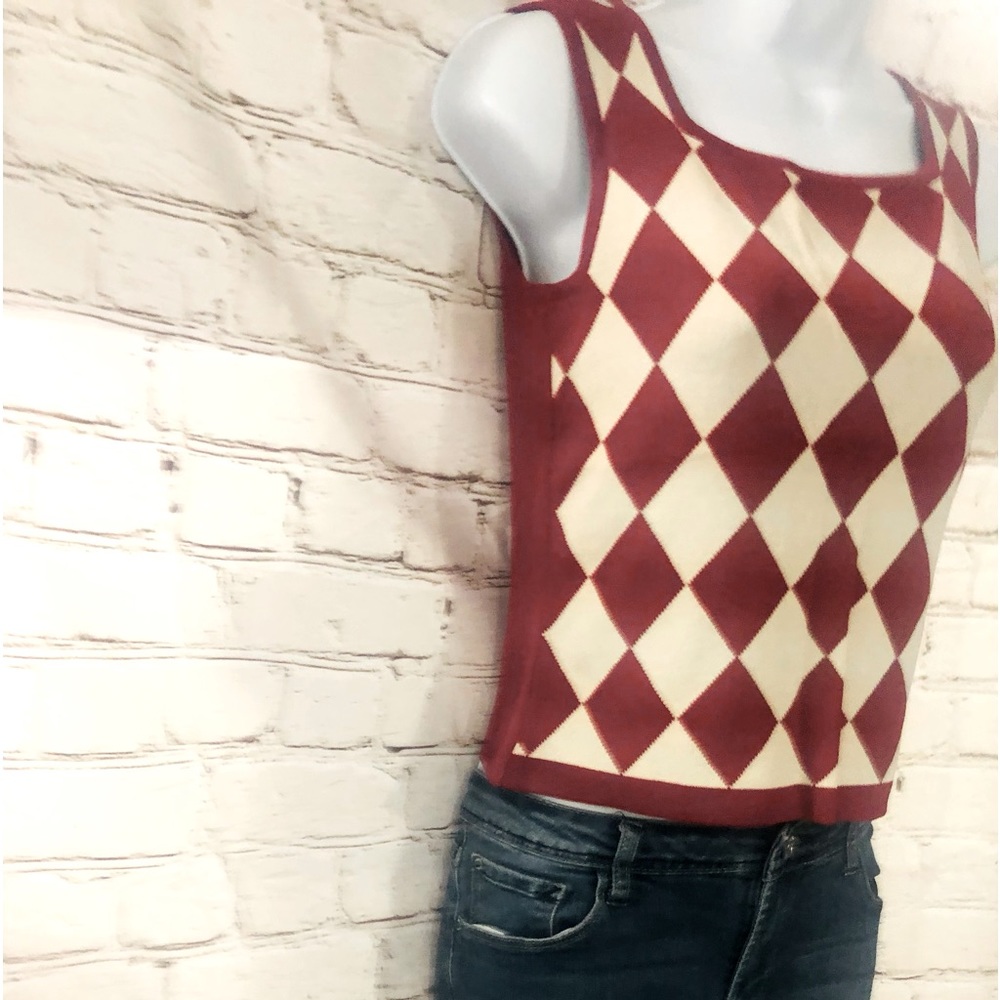 🔥VU🔥Gorgeous Argyle Sweater🔥Measurements in Photos🔥 - Picture 4 of 14